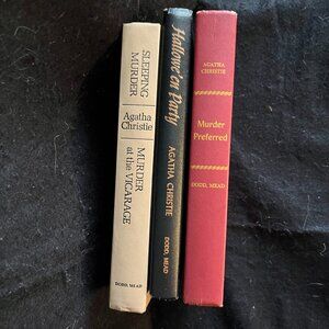 3 – Vintage Hardcover Agatha Christi Murder Mystery Books